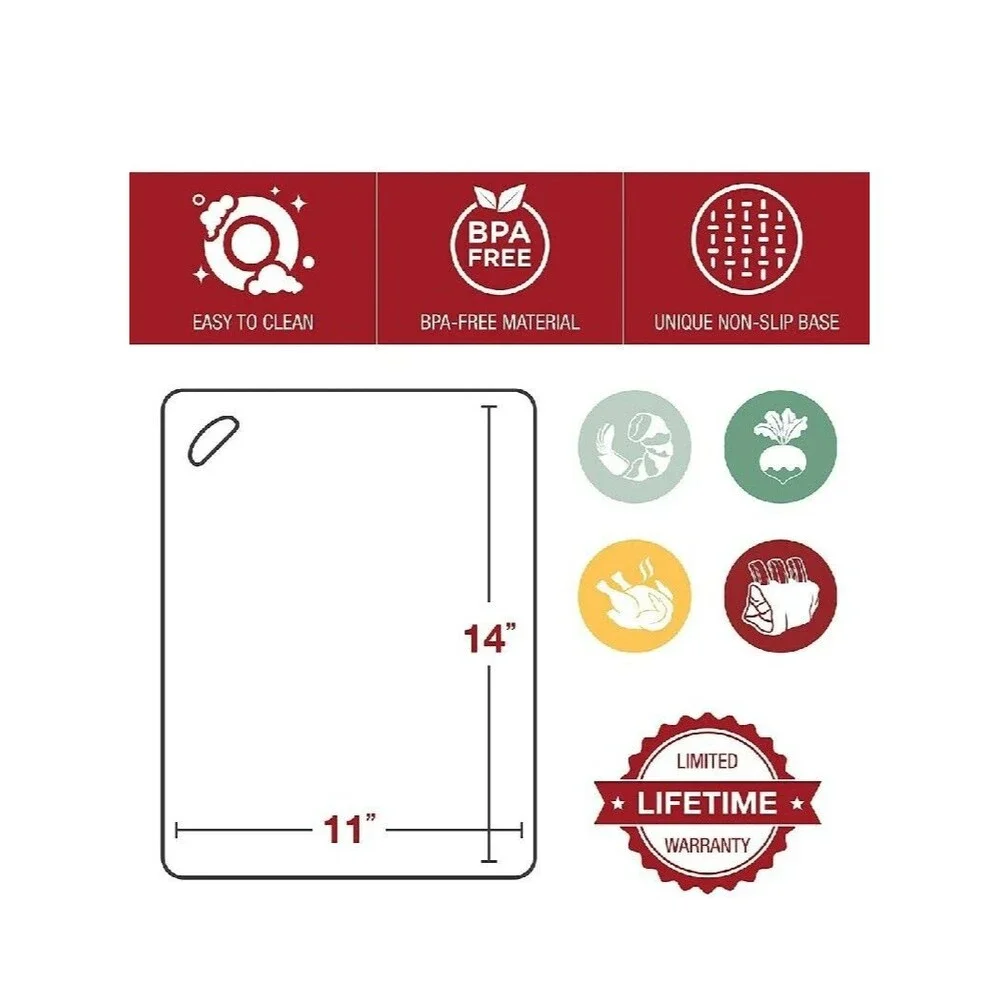 Plastic Cutting Board Mat Set – Large Flexible Chopping Boards – Kitchen Mats